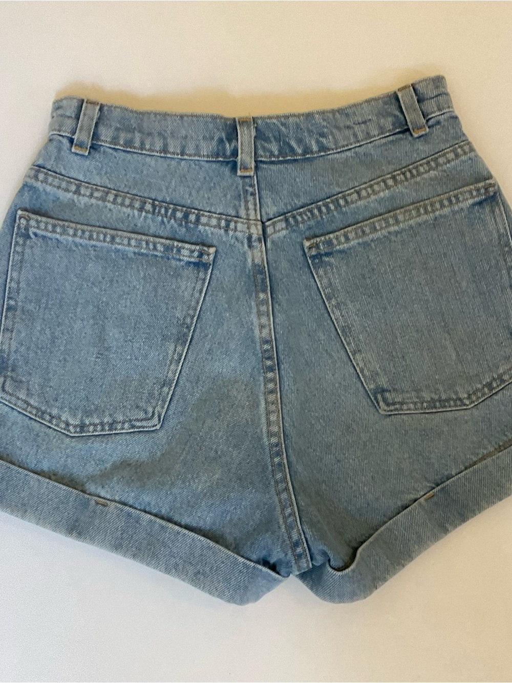 American Apparel High Waist Cuff Jean Shorts 28 - Picture 3 of 14